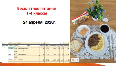 Ежедневное меню.