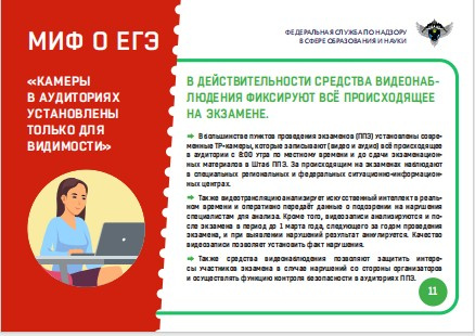 Миф 11   "Камеры на ЕГЭ установлены для видимости"