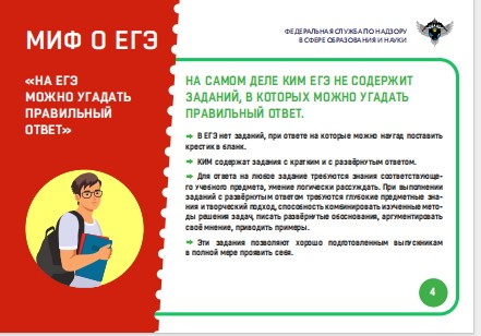 Миф 4  "На ЕГЭ можно угадать правильный ответ"